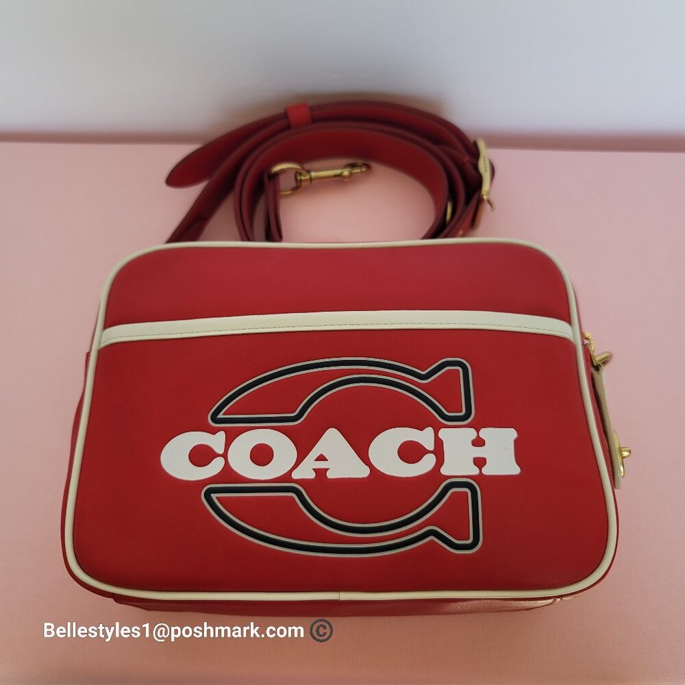 COACH Unisex 1941 Camera Glovetanned Leather with COACH Stamp Crossbody Bag⭐ - Picture 2 of 16